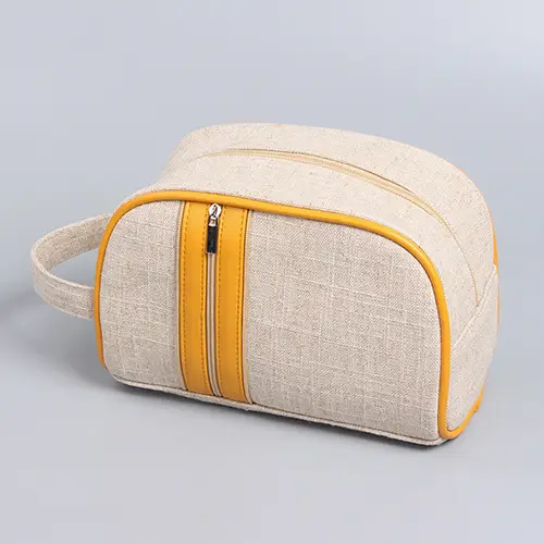 Natural Style Fashion Burlap Best Makeup Case Organizer Large Make Up Bag